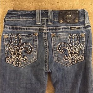 Miss Me Fleur De Lis Embellished Jeans Bootcut 25